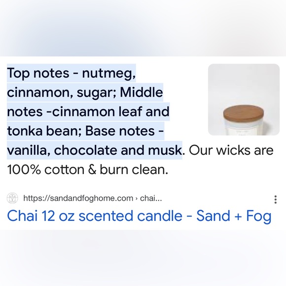 Chai Candle from Sand and Fog 12 oz - Picture 3 of 6